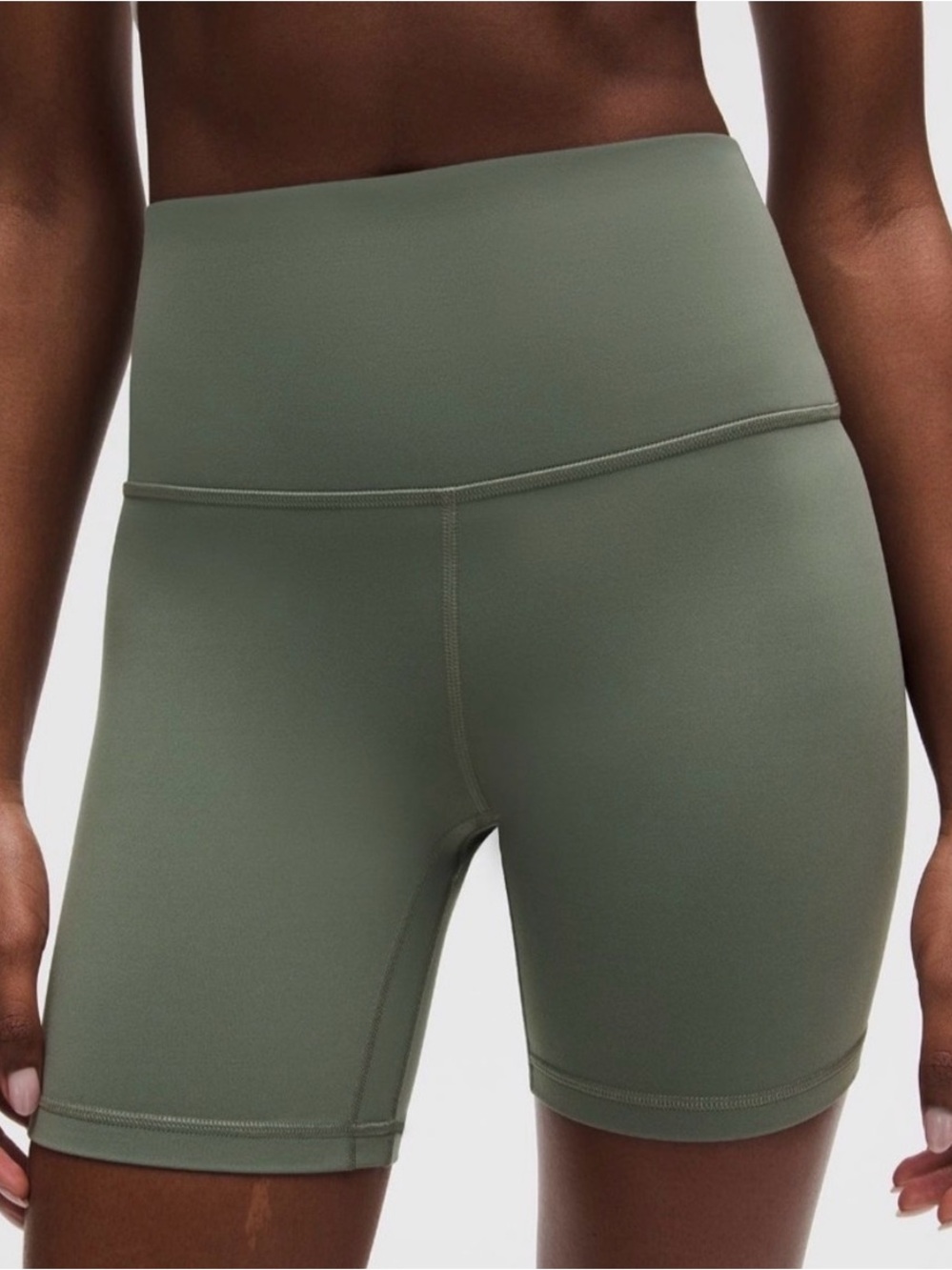 lululemon athletica High-Rise 6” Sage Green Bike Shorts